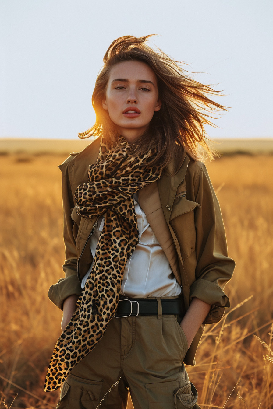 img of Safari Style: Channeling Adventure with Animal Prints and Khakis